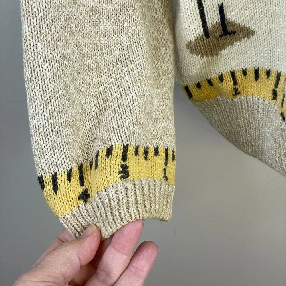 Woolrich Womens TEACHER Cardigan Sweater Sz M MATH SCIENCE Music Sports Vintage - Picture 4 of 13